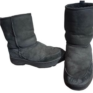 LL Bean Suede Shearling Lined  Slip On Boots